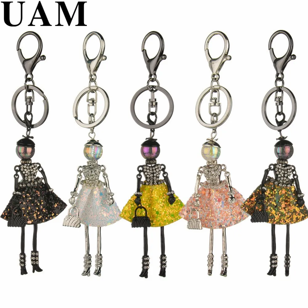 

UAM Trendy Unique Design Jewelry Cute Doll Pendant Keychain Handmade Girls Bag Vintage Key Chain Daily Life Key Ring For Women