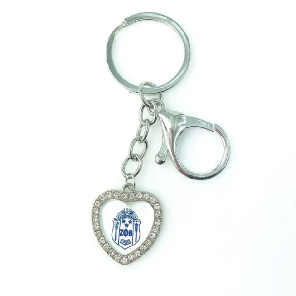 Со стразами, в форме сердца греческий zeta Phi Beta брелок для Альфа каппаа женское сообщество Альфа брелок для ключей Омаров - Цвет: 8