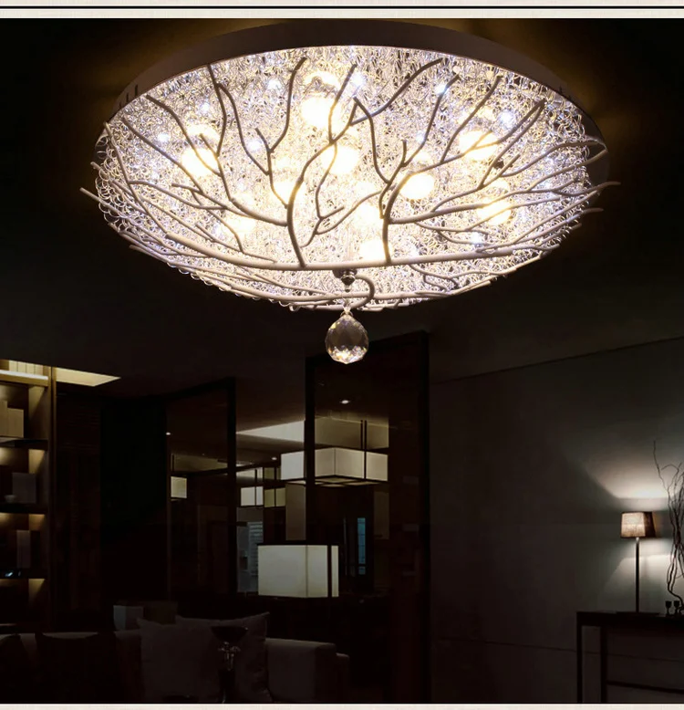 

Bedroom Study Terrace Creative Aluminum Bird Nest Ceiling Lamp Round Handmade Mediterranean Conference Romantic Living Room CL