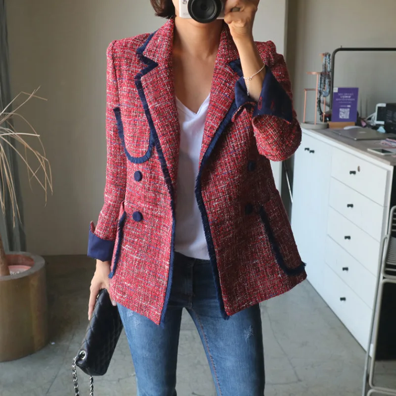 Small Suit Jacket Korean Version of Spring 2019 New Suit Casual British Xiaoxiang Style Tassel Suit Women Jackets and Coats Small Suit Jacket Korean Version of Spring 2019 New Suit Casual British Xiaoxiang Style Tassel Suit Women Jackets and Coats