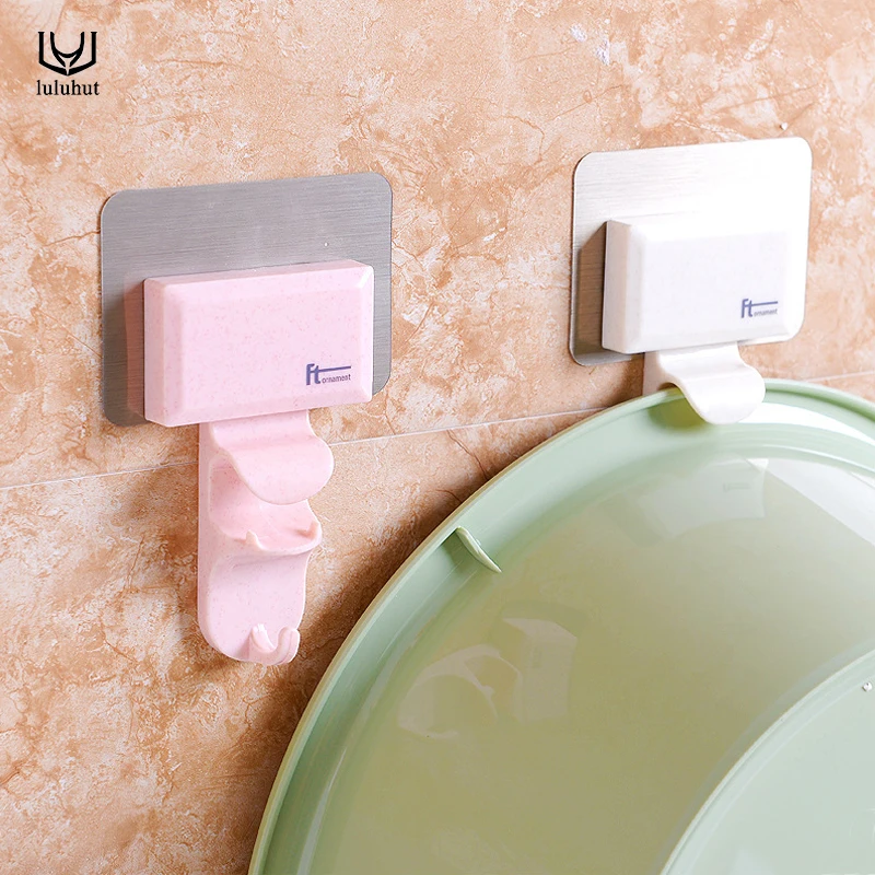 

luluhut Home use no trace suction cup hook bathroom wall wash basin hook bathroom wall hanging stick towel hook kitchen hanger