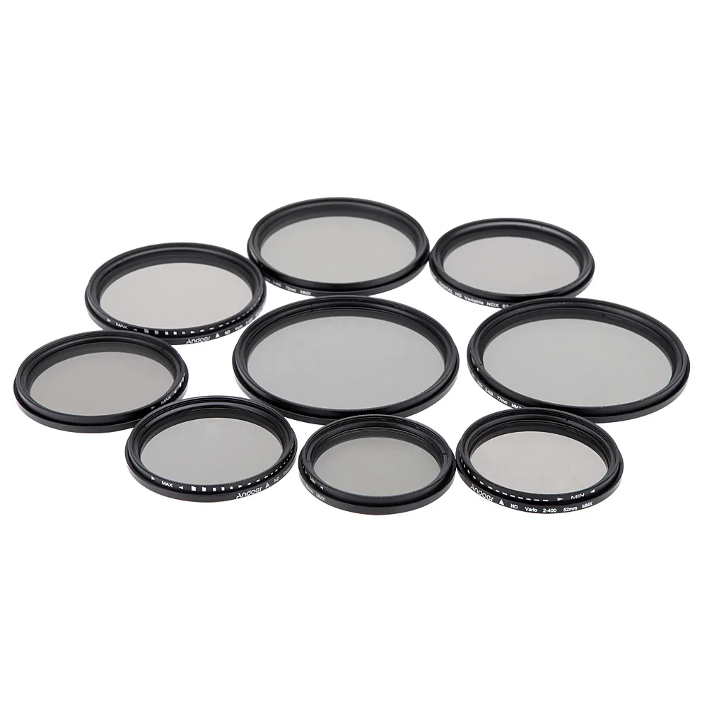 Andoer 52-82mm ND Fader Neutral Density Adjustable ND2 to ND400 Variable Filter Photography for Canon Nikon DSLR Camera 2
