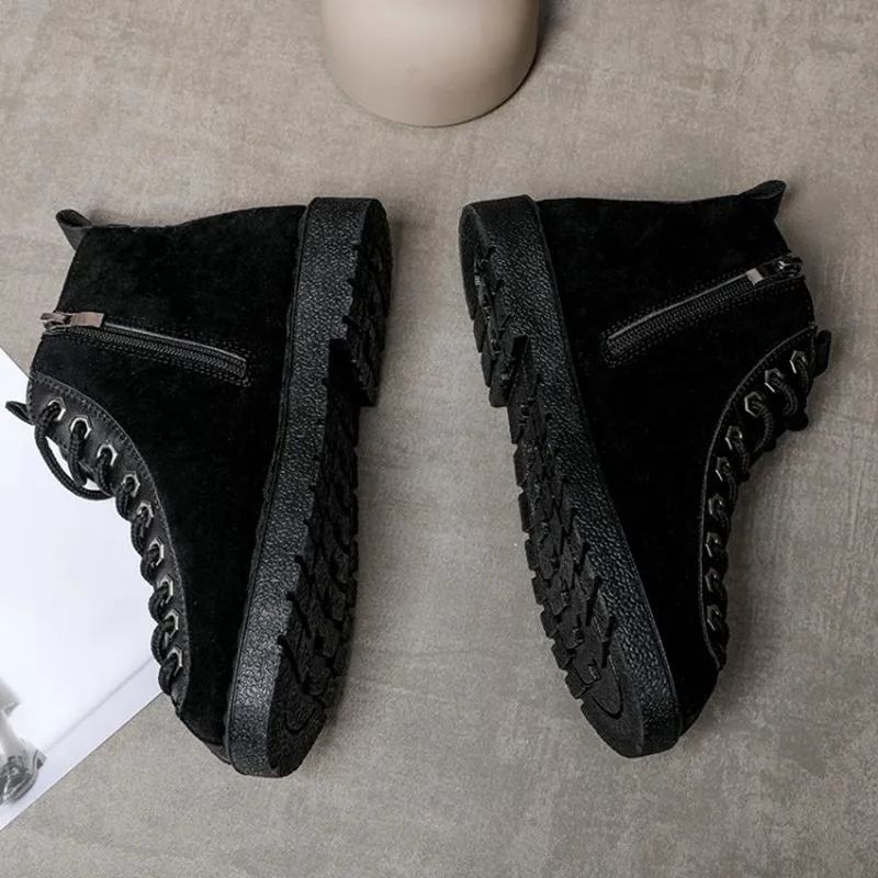 Cena COOTELILI buty zimowe damskie gumowe botki dla kobiet czarny odzież basic Lace Up pluszowe buty kobiet kobiet buty płaskie