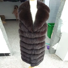 BFFUR Real Fur Vest For Women Winter Autumn Bottom Can Removable Sapphire Coat Fox Fur Plate Real Fur Coat BF-V0308