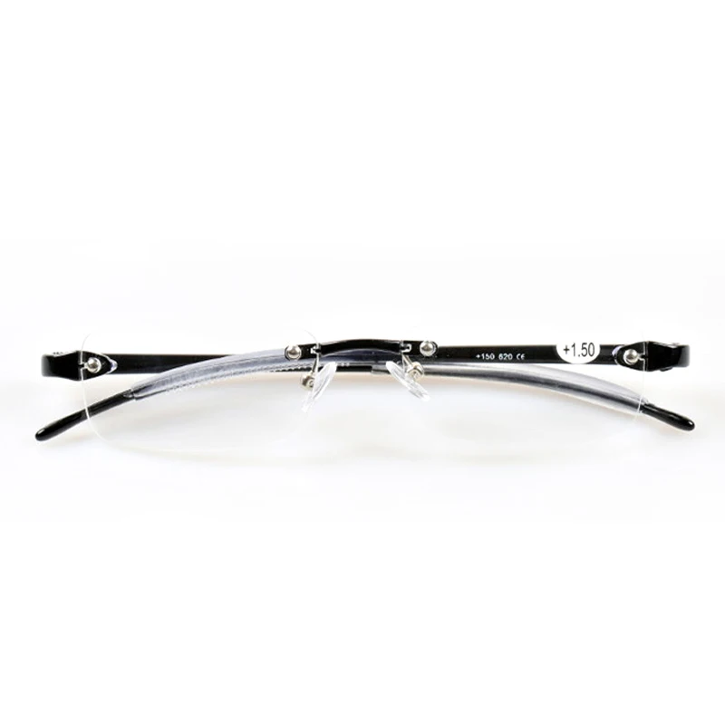 

Men Women TR90 Rimless Metal Reading Glasses Clear Black Red Lens Presbyopia Fatigue Reader Eyeglasses 1.0 to 4.0 002