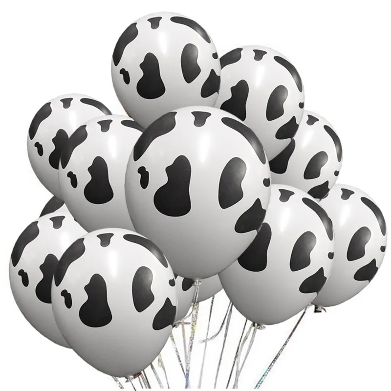 

50 pcs/lot cartoon animals globos cow print latex balloons for farm theme birthday party decorations baby shower supplies