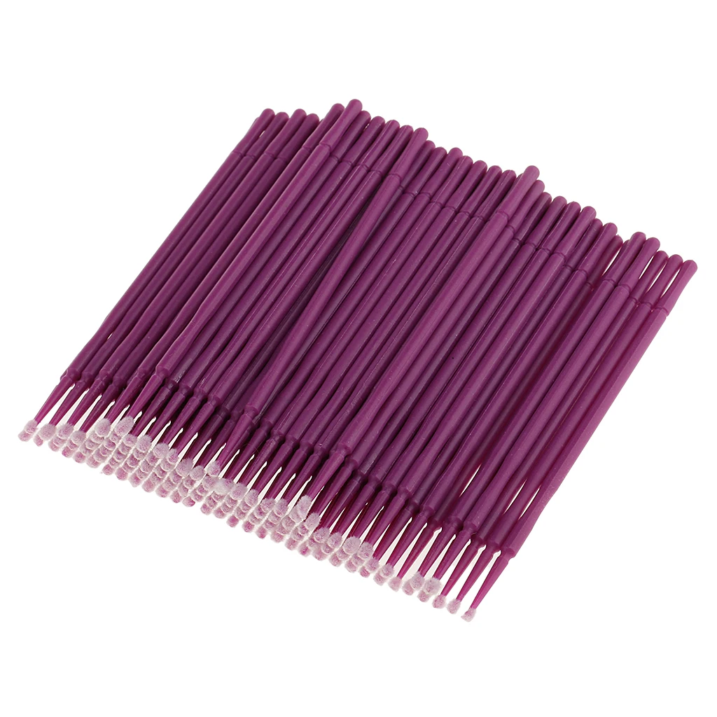 100 Pieces Disposable Eyelash Extension Small Brushes Applicators Mascara Purple