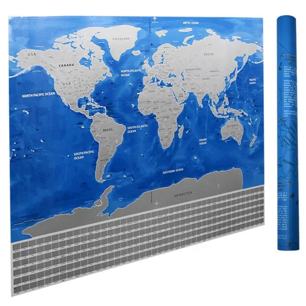 

New Arrival Deluxe Scratch Off Travel World Map Poster Journal Log Wall Sticker Home Decor