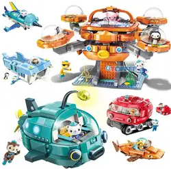 Enlighten The Octonauts все набор Octo-Pod Octopod Playset мультфильм строительные блоки DIY Развивающие Кирпичи игрушки для детей Подарки