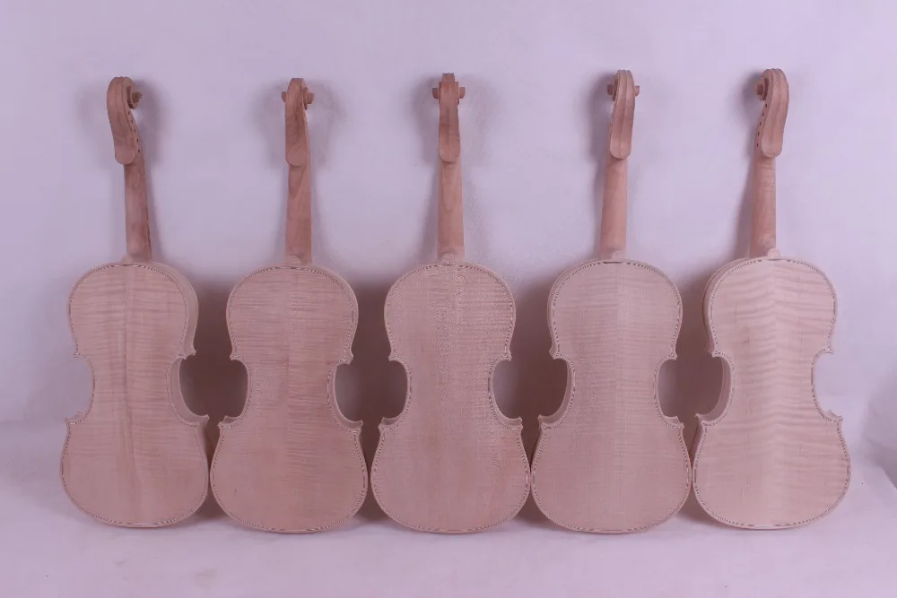 

3 pcs 4 string 4/4 violin unfinished Flame maple back Russian spruce top Wholesale