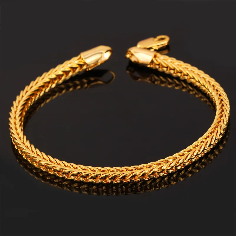 Collare Dubai Bracelet Men Jewelry Gold Color Ethiopian 21cm 4mm Jewelry Gold Color Ethiopian 21cm 4mm
