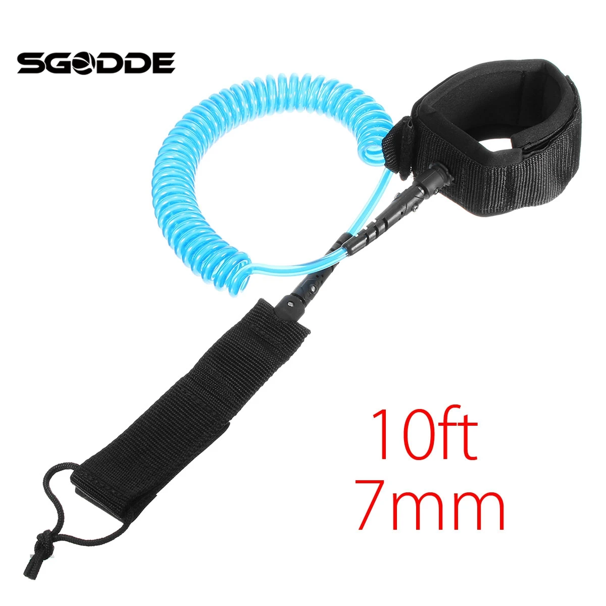 

Adjustable Surf Board Coiled 7mm 10 Foot Long Surfboard Paddle Strap Kit Leash Wrist Ankle Safety Leash Random Color