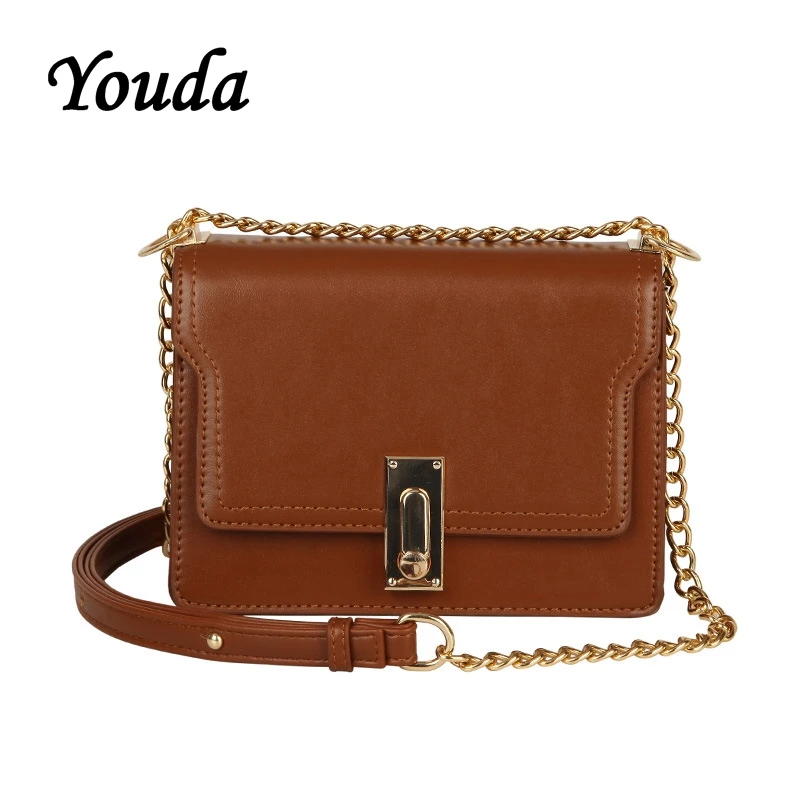 

Youda Fashion Casual Female Shoulder Flip Bags Simple Lock Chain Decoration Diagonal Small Square Bag Ladies Mobile Phone Pouch