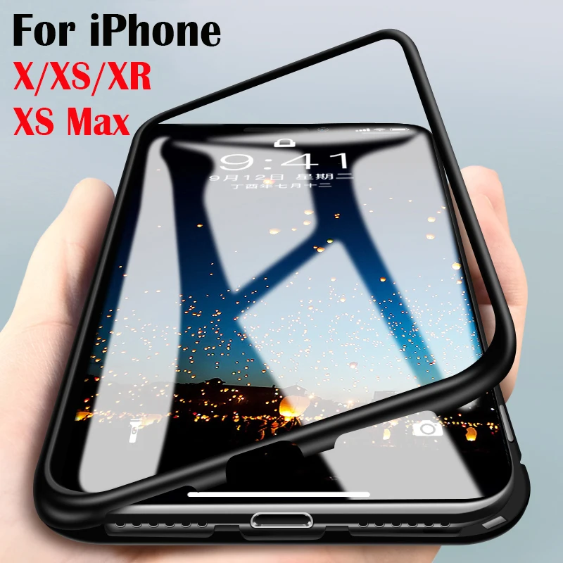 Magnetic case for iPhone xr for iPhone XS Max Folio Bumper