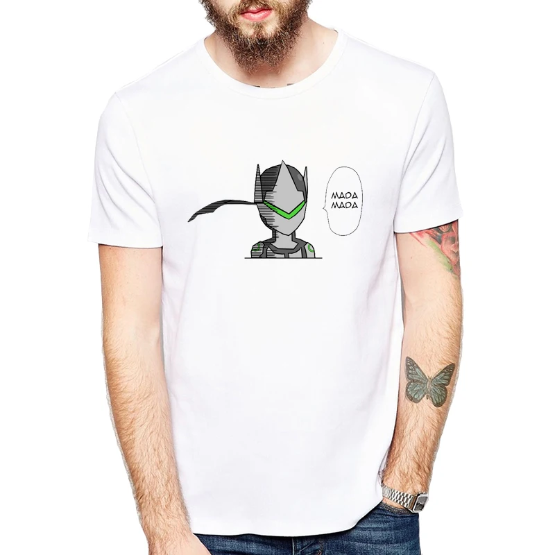 

New 2019 Summer Game Genji Ninja Armoured Print Short Sleeve Men's casual T-shirt Men Tees