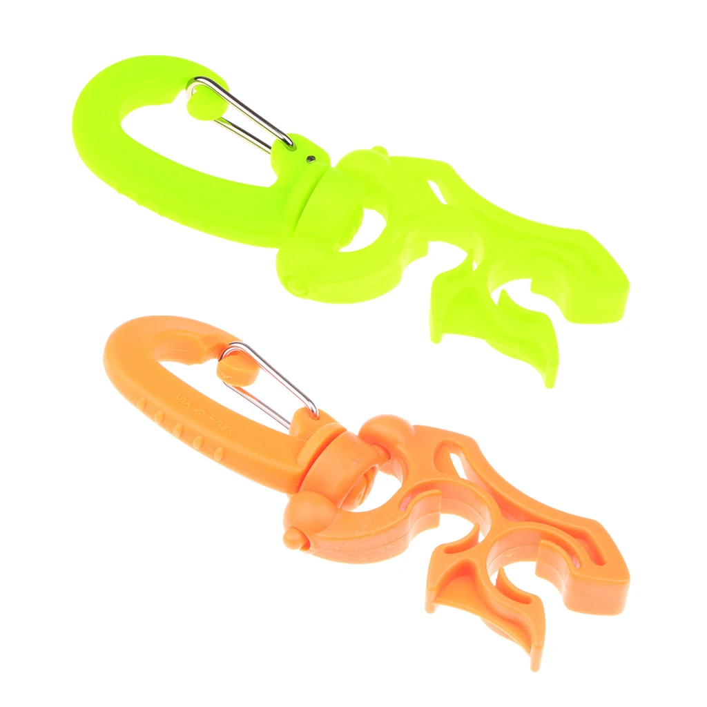Perfeclan 2Pcs Scuba Dive Double Hose Holder with Swivel & Folds Clip Buckle 3.9' Diving Double Hose Holder Accessories