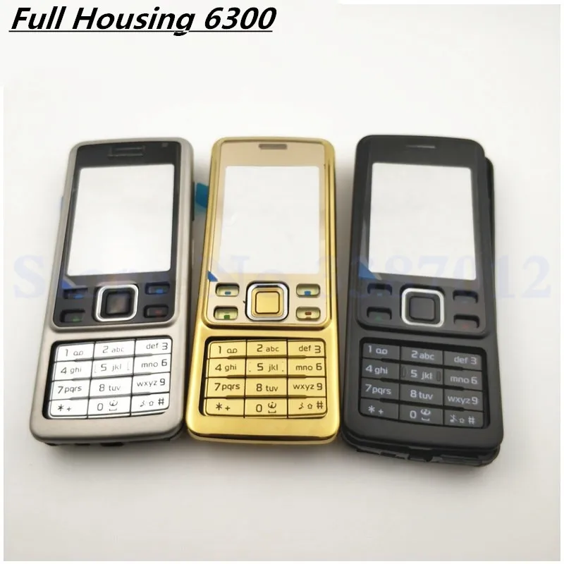 

1Pcs Good Original New For Nokia 6300 Housing Cover Door Frame + Battery Back Cover + Keypad + Logo