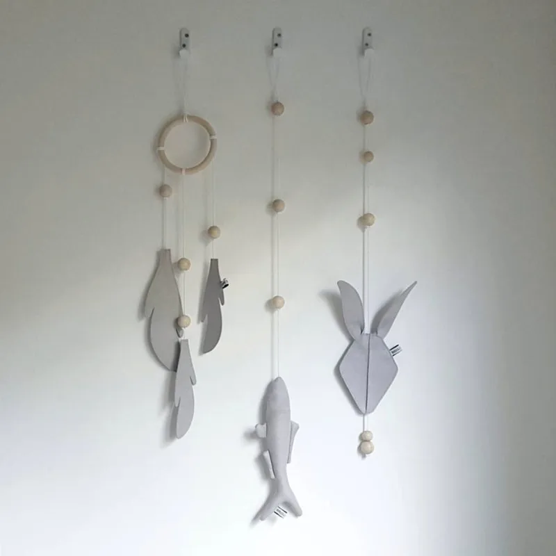 Goede 1 stks Eenvoudige Nordic Hollow Dreamcatcher Veer Houten Veer Hanger Opknoping Gordijnen Kinderkamer Muur Opknoping Decoratieve
