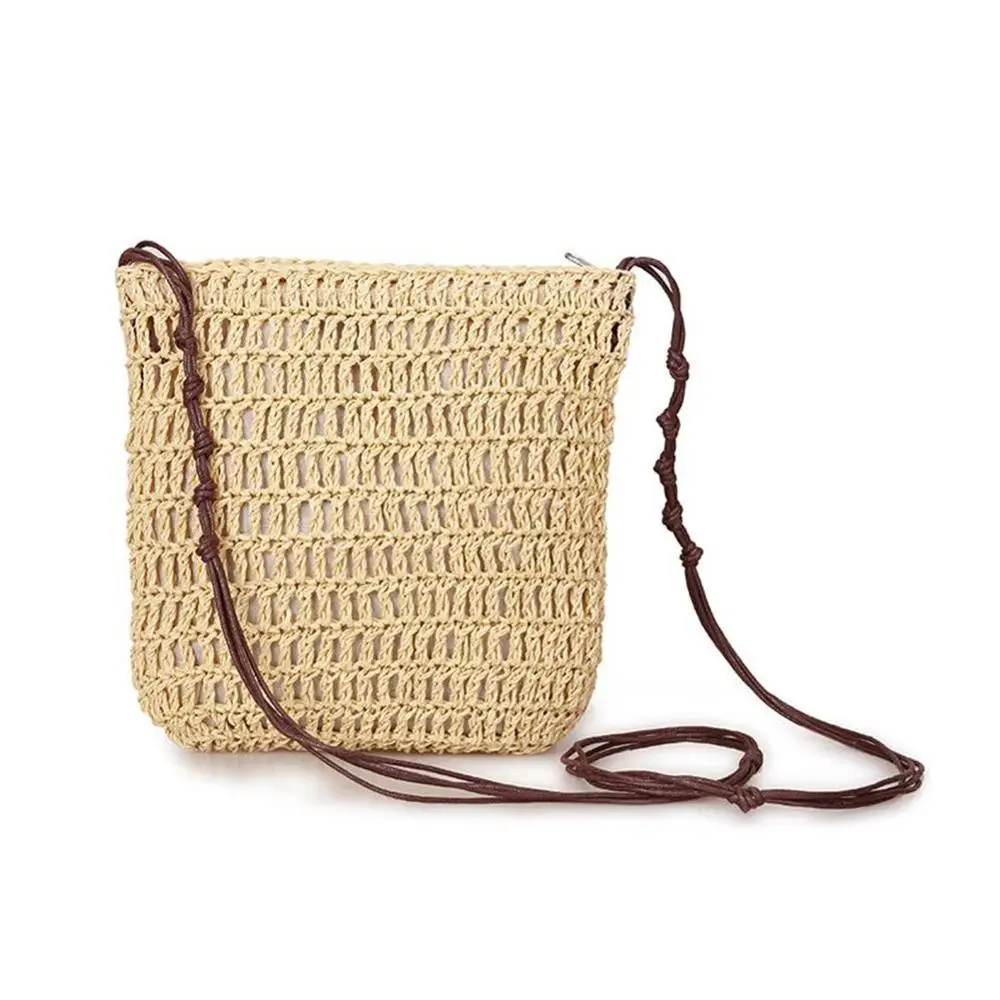 

New Crossbody Small Bag Japanese Korean Style Simple Straw Woven Bag All-match Vacation Handmade Shoulderbag Women's Woven Bag