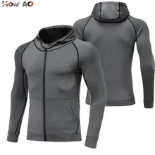 HOWE AO, мужская куртка для бега, для бега, спортивная одежда, для тренировок, фитнеса, упражнений, для спортзала, куртка с капюшоном и карманом, пальто с длинным рукавом