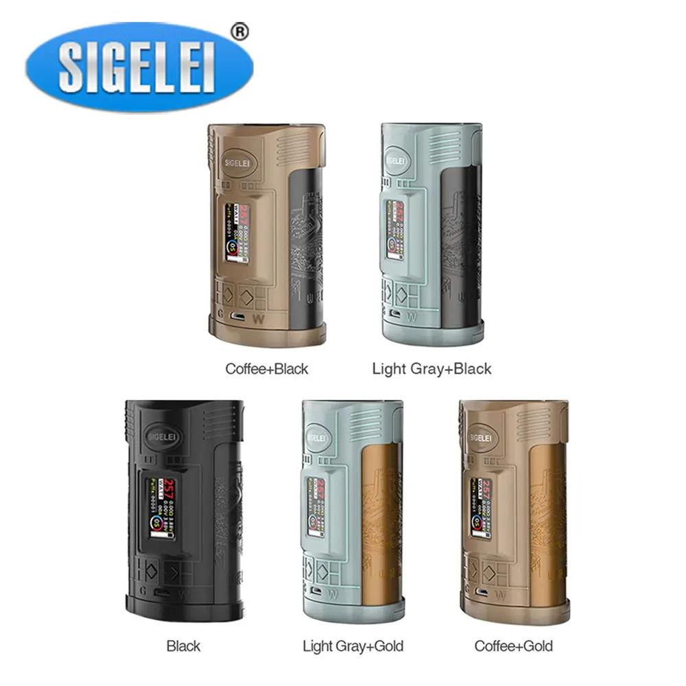 

New Box Mod Original 257W Sigelei GW 20700 TC MOD with 1.0-inch TFT Color Screen Huge Power No 18650 Battery Box Mod Vs luxe mod