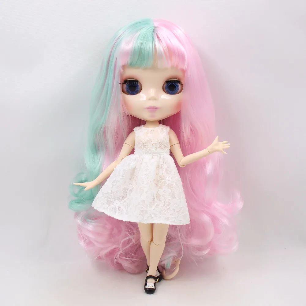 Ледяная DBS шарнирная кукла Blyth игрушка розовый микс мятно зеленые волосы
