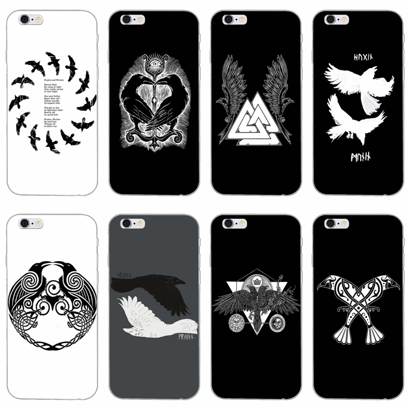 

Viking odin norse Huginn and Muninn Soft phone case For Xiaomi Mi A2 8 SE Pro Lite Mix Max 3 Redmi 6A S2 Note 6 Pro Pocophone F1