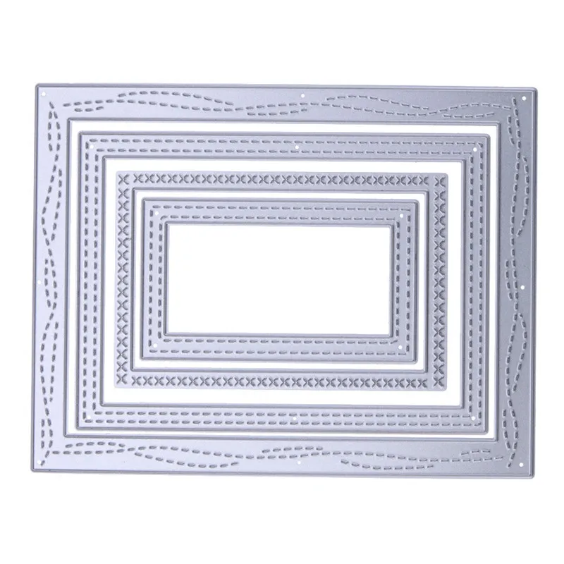 

4pcs / set Rectangle Frames Metal Cutting Dies Stencils for DIY Scrapbooking Photo Album Embossing Paper Cards Decorative Crafts