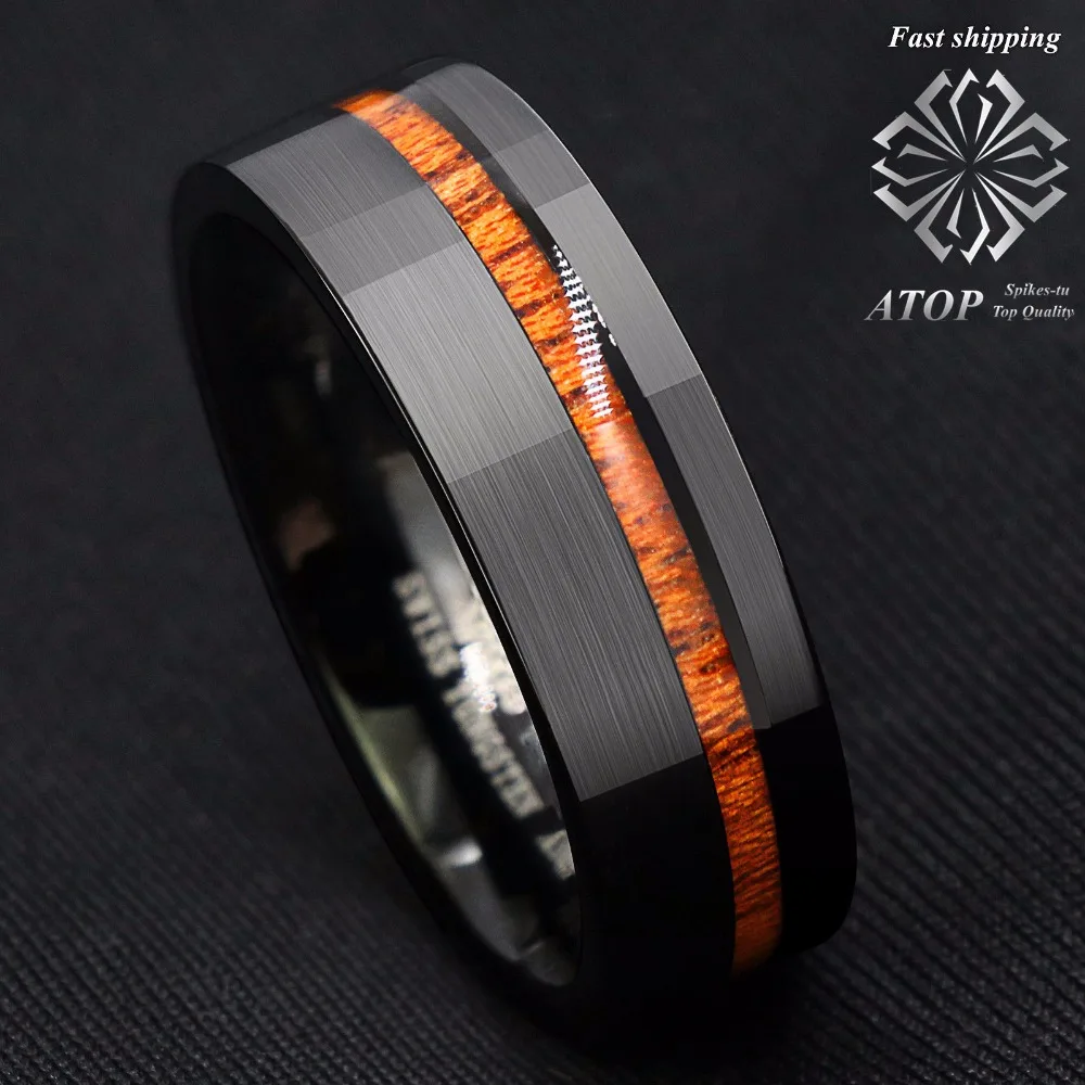 Men S Wood Wedding Band In Cocobolo Jade Casavir Jewelry
