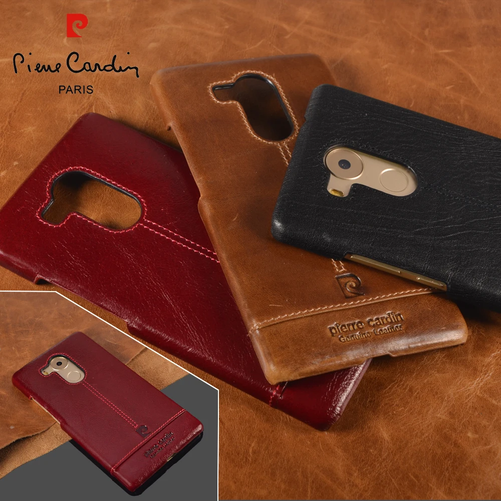 Pierre Cardin Retro Genuine Leather Hard Back Cover Case For Huawei Ascend Mate 9 P9 Plus Cases Free Shipping |