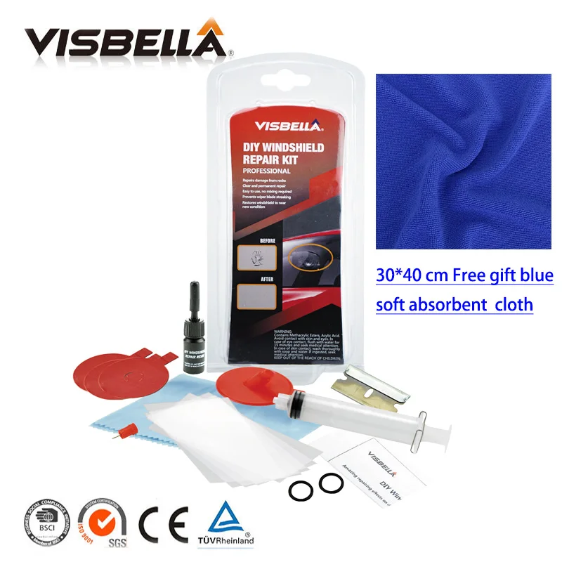 Auto Glass Windscreen Repair Set DIY Car Windshield Repair Kit tools Give Door Handle Protective Decorative Sticker Car Styling