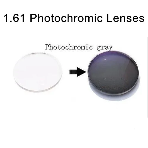 1,61 Асферические фотохромные линзы, солнцезащитные очки, линзы с градусом одиночного видения, линзы RX для близорукости