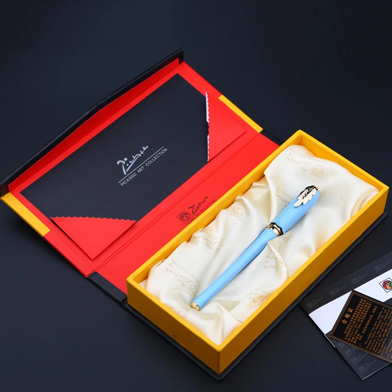 

PICASSO 986 EXECUTIVE LIGHT BLUE AND GOLDEN ROLLER BALL PEN LEAF FREE SHIPPING