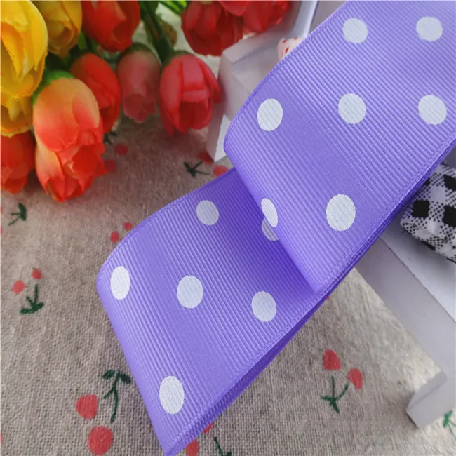 1-1/" 38 мм 5 ярдов в горошек напечатанные ленты grosgrain подарочные упаковочные материалы для ручных поделок YM18010112 - Цвет: 462