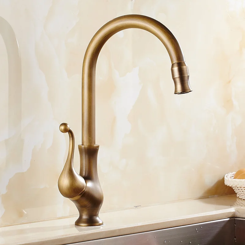 Free shipping new style antique brass kitchen faucet Luxury kitchen