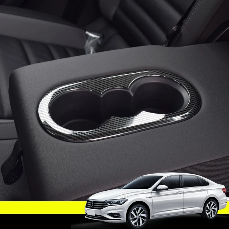

For VW Volkswagen Jetta 2019 Rear Seat Water Cup Holder Frame Decoration Sticker Cover Trim Car Styling
