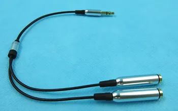 

Wholesales Multicolor Metal 3.5 mm stereo mini jack 1 Male to 2 Female Splitter Earphone Audio AUX Cable DHL/Fedex 2000pcs/lot
