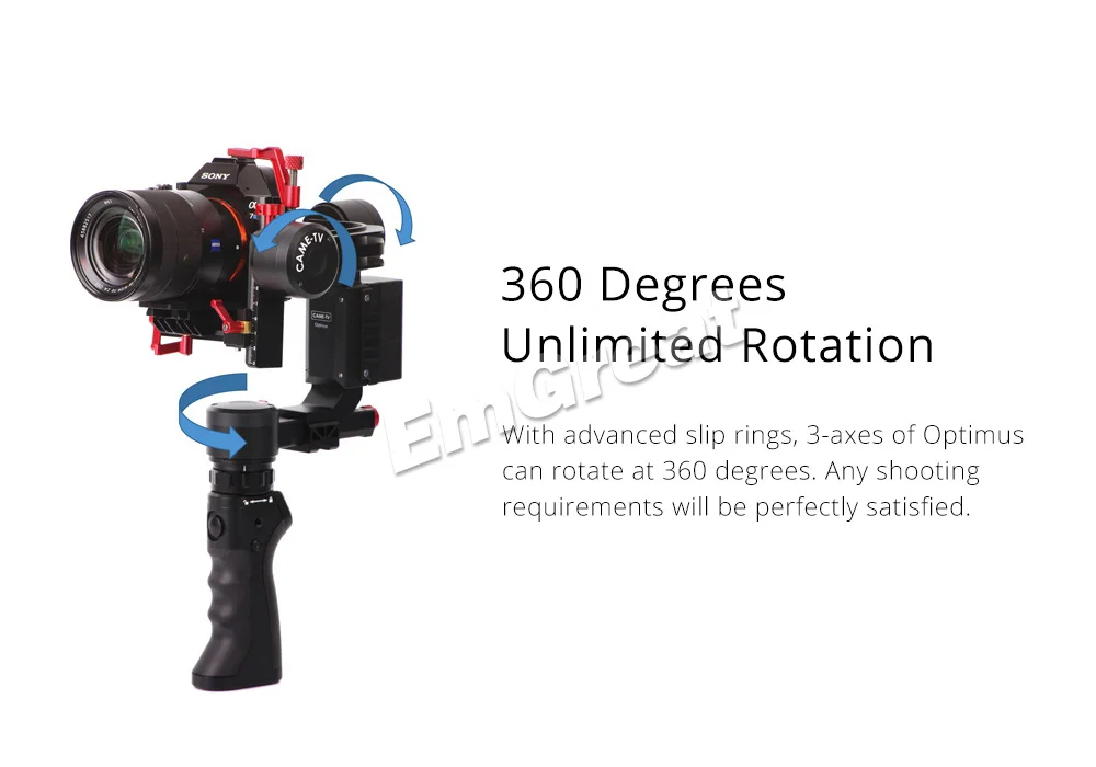 Camel TV Optimus 3 Axis Gimbal портативный стабилизатор с внешней двойной ручкой мини штатив