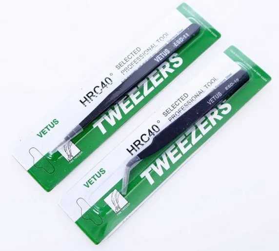 

2pcs Vetus ESD-11 ESD-15 2pcs/set Anti-magnetic Anti-acid Non-corrosive Stainless Tweezers Tweezer