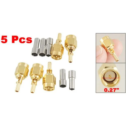 

High Quality 5 x SMA Male Straight Crimp RG174 RG188 RG316 LMR100 RF Coax Connector