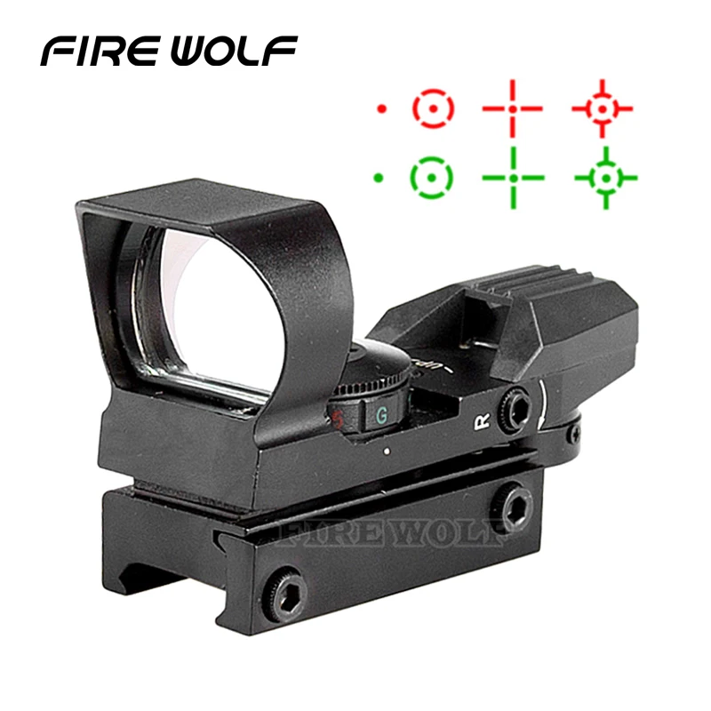 

33mm Lens Tactical Holographic 4 Type Reticle Red Green Dot Sight Scope 20mm Free Shipping Military Rifle Optics