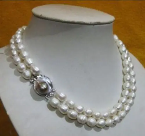 

>>>>> RARE AKOYA WHITE baroque PEARL NECKLACE 2rows