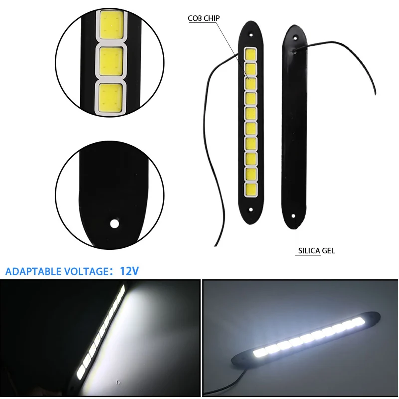 Hlxg 2 шт. тонкий водонепроницаемый 20 Вт LED 12 в дневные ходовые огни DRL COB полосы лампы
