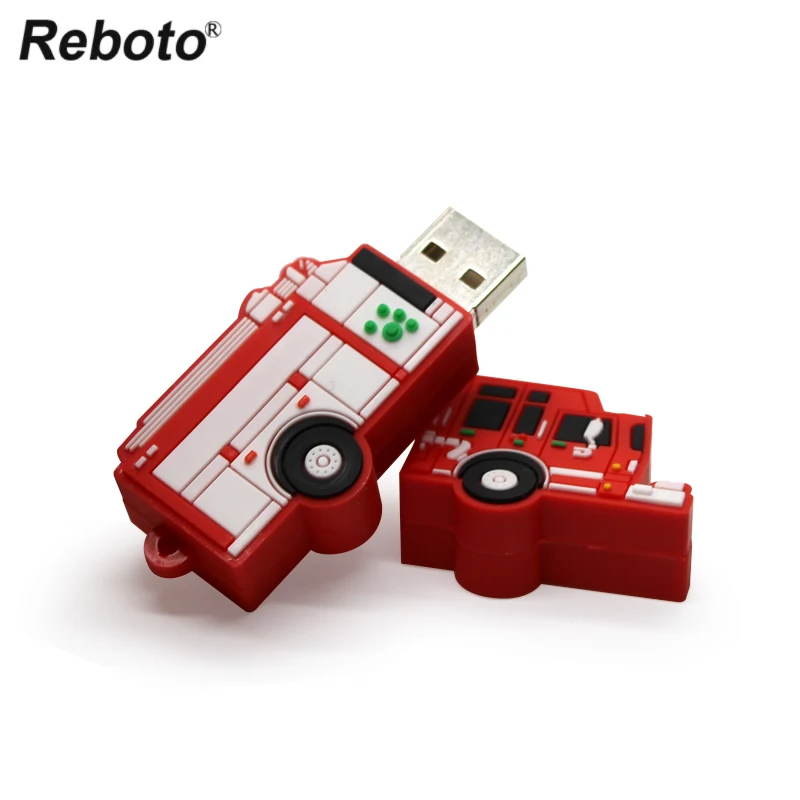Пожарная машина usb флэш-накопитель автомобильный флеш-накопитель игрушка u диск 4 ГБ 8 ГБ 16 ГБ 32 ГБ 64 ГБ красный автомобиль memory stick мини-Прыжок