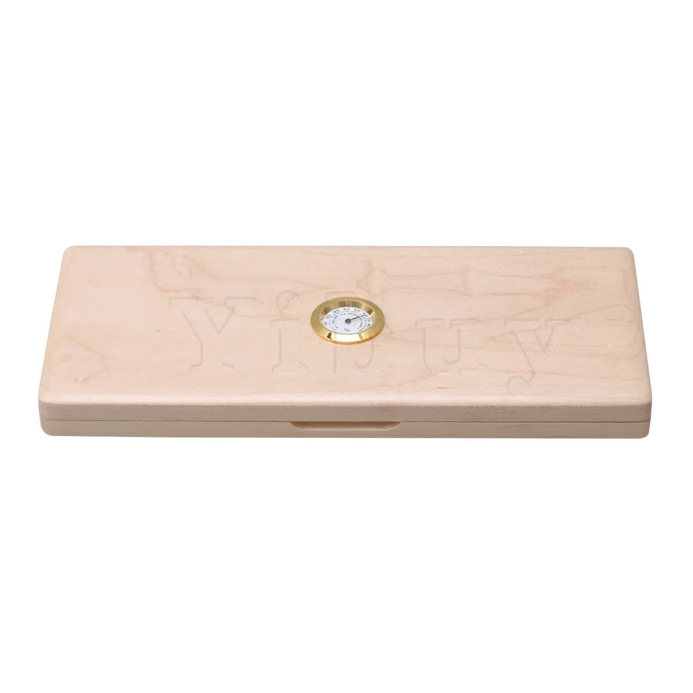 

Yibuy 21.7cm Length Wooden Sax Clarinet Reeds Case Hygrometer Reeds Box to Accommodate 10 pieces Reeds for Soprano Saxophone