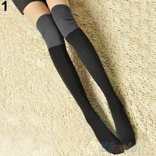 Для женщин вязаные крючком Цвет соответствующие чулок ног бедро высокие