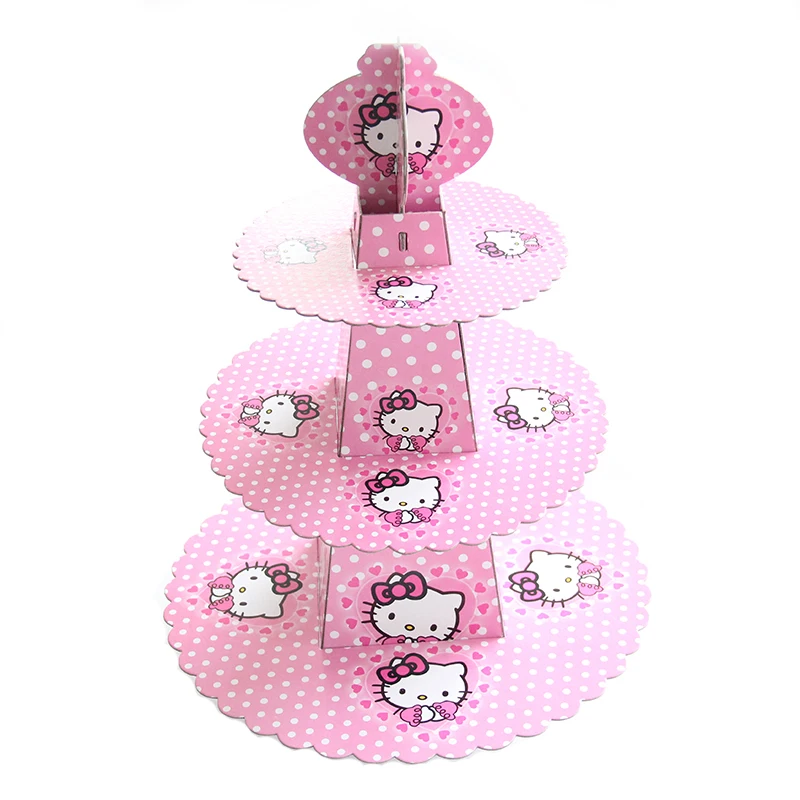 

1set Cartoon Hello Kitty Kids Birthday Party Decoration 3-tier Cake Stand Baby Shower Supplies Cupcake Stand Candy Bar