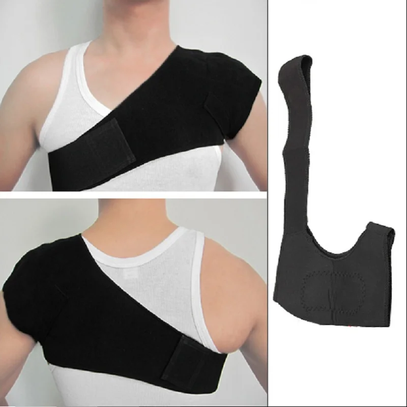 1pcs Self Heating Magnetic Therapy Back Support Adjustable Bandage Protector Reinforced Single Shoulder Strap Far Infrared Brace