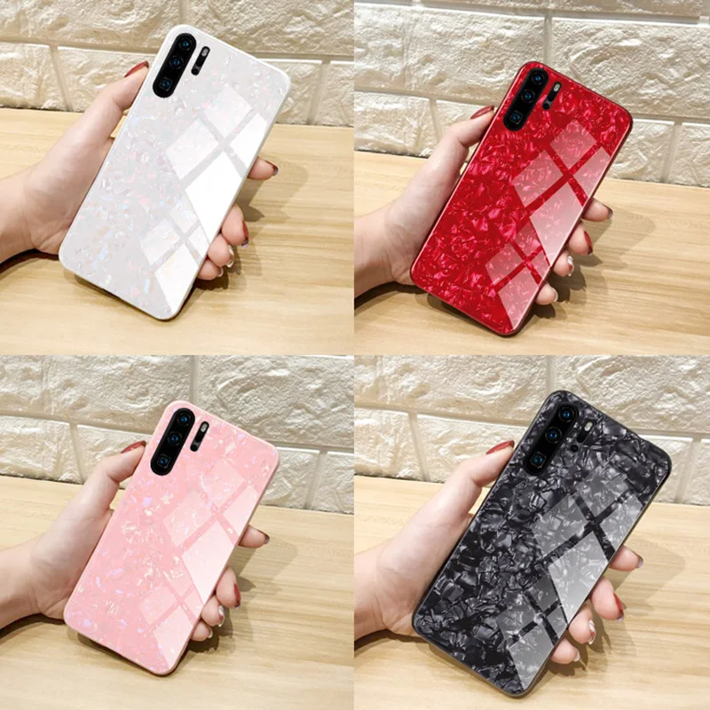

Phone Case for Huawei P30 Lite P30 Pro P20 Lite Glossy Glass Hard Protective Cover for Nova 3 3i Honr 8C 8X 7C 7A Pro Cases
