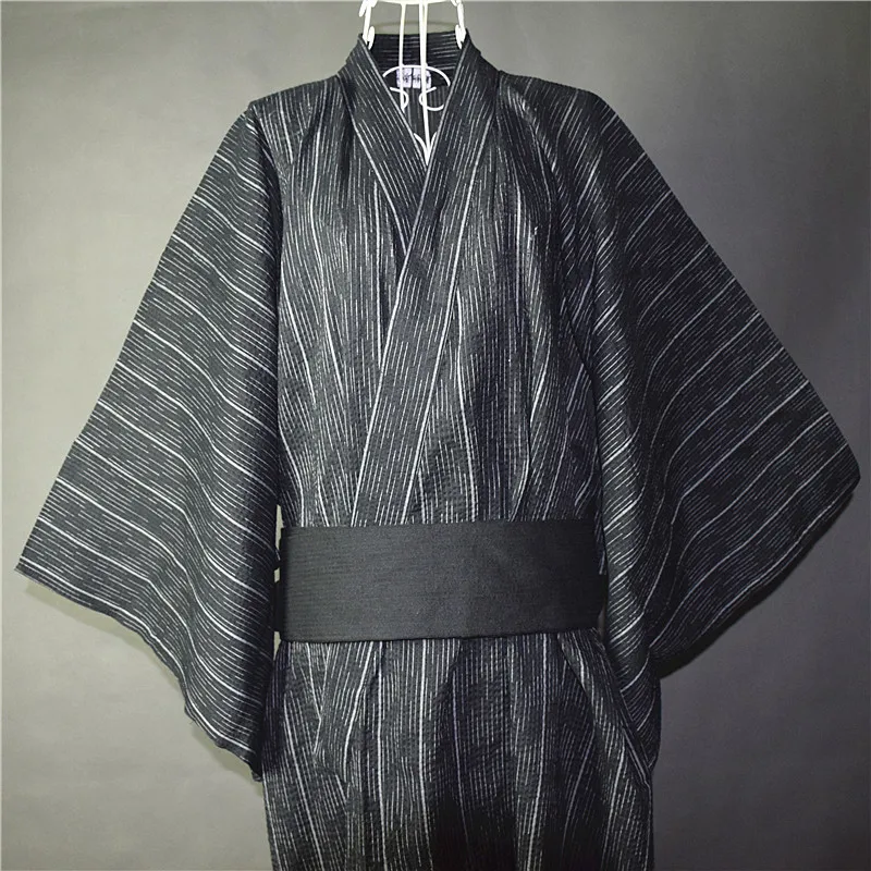 Традиционное японское мужское кимоно, мужской Халат Yukata, хлопок, мужской банный халат, кимоно, одежда для сна, пояс Obi, купить отдельно